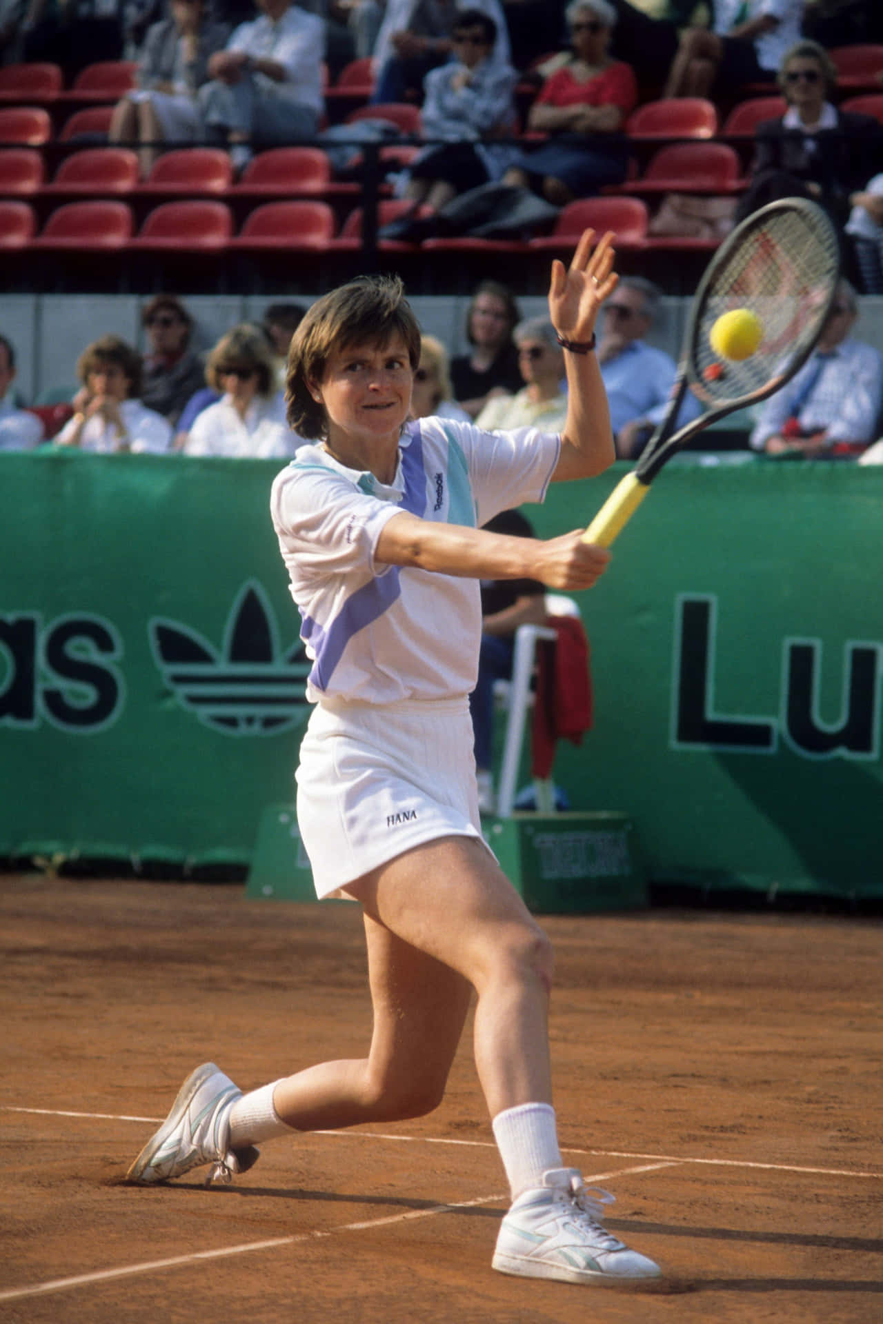 Hana Mandlikova Receiving The Ball With Her Racket Wallpaper