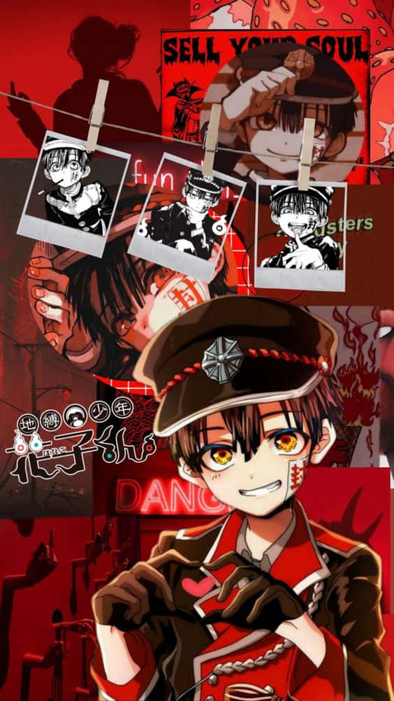 Umcolagem De Personagens De Anime Com Roupas Vermelhas