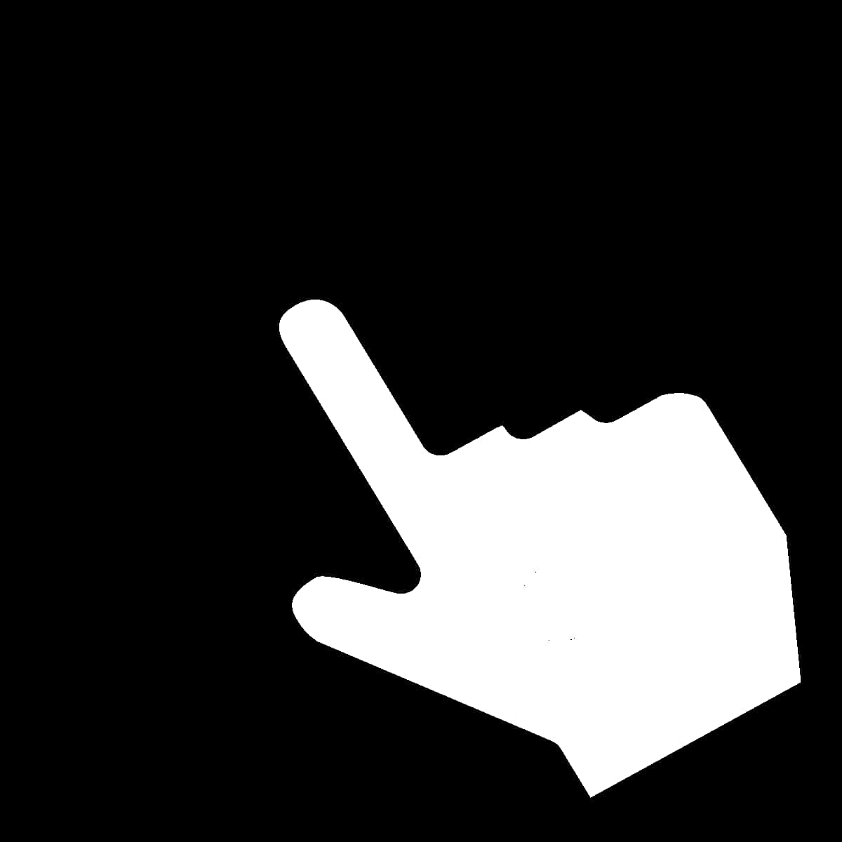 Hand Cursor Icon Black Background PNG