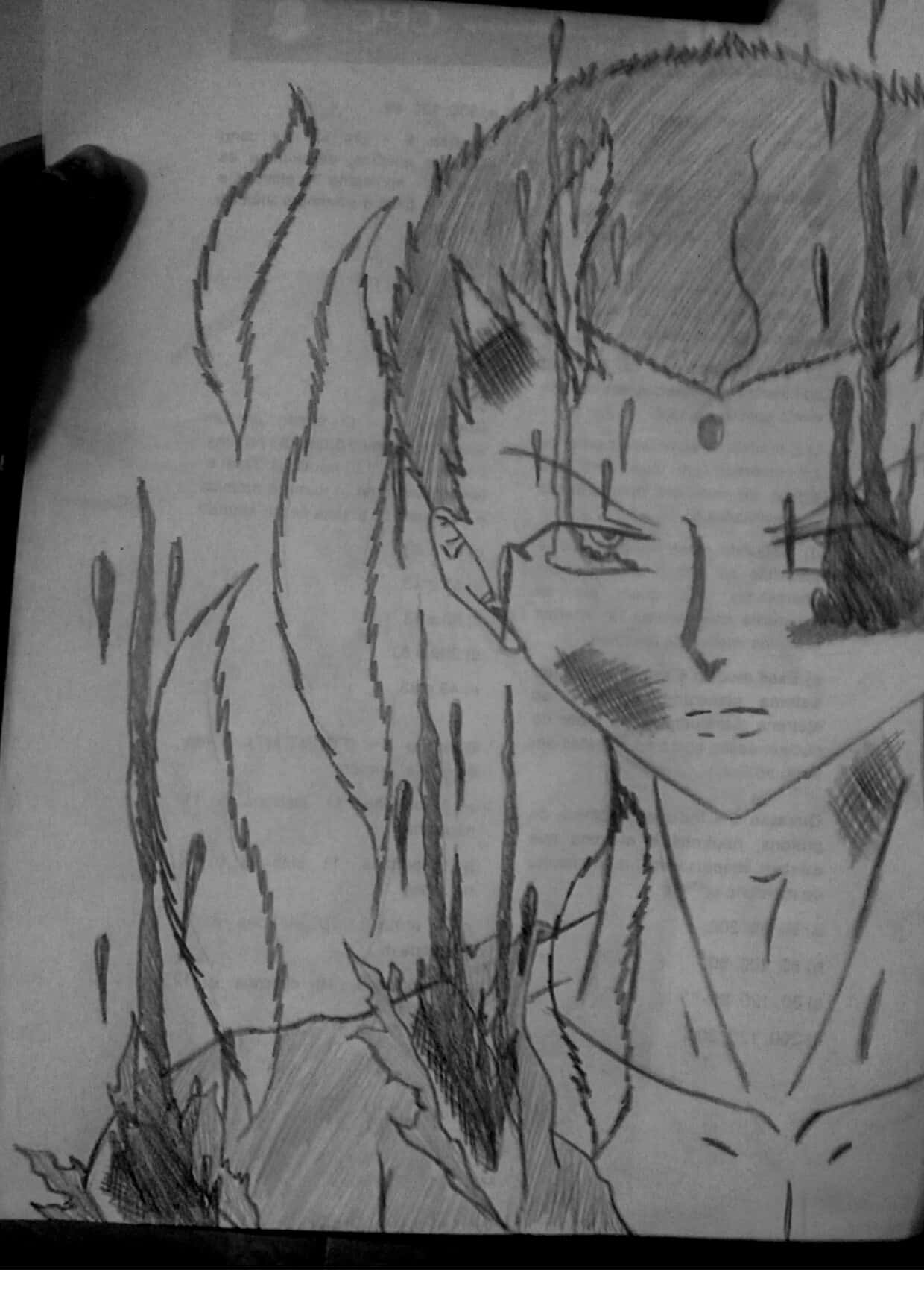 Hand Drawn Anime Character Sketch Wallpaper