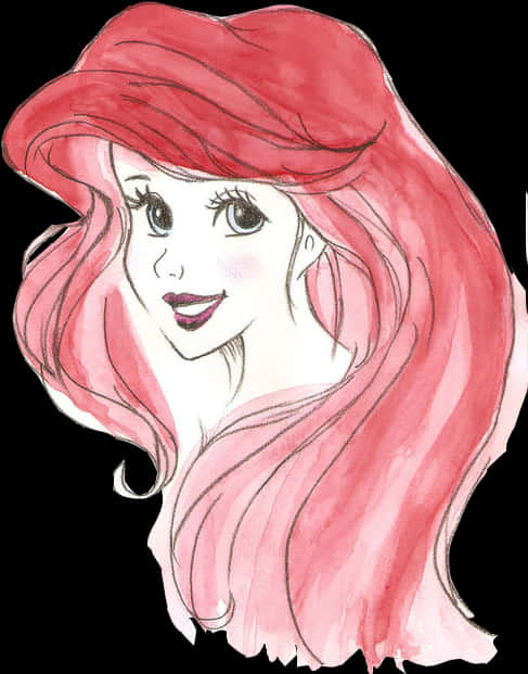 Hand Drawn Ariel Portrait PNG