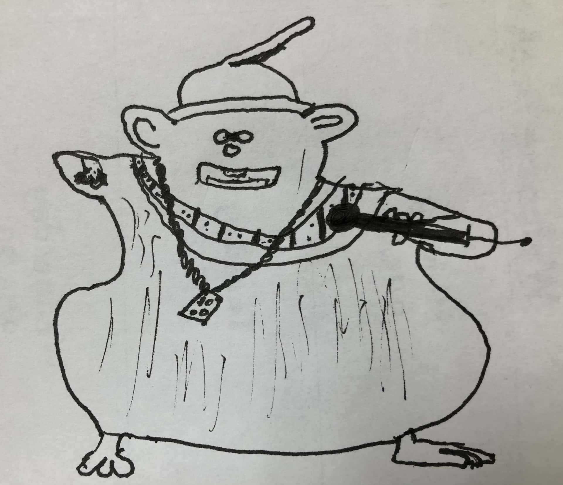 Hand Drawn Biggie Cheese Sketch Wallpaper