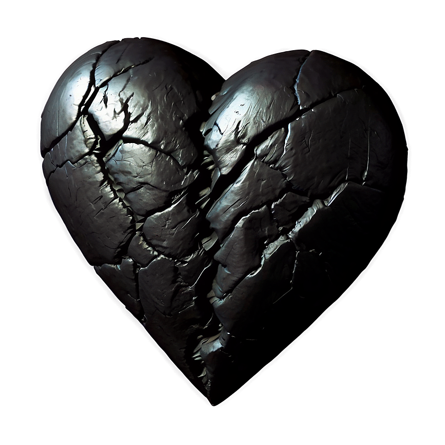 Hand-drawn Black Broken Heart Png Bfh PNG