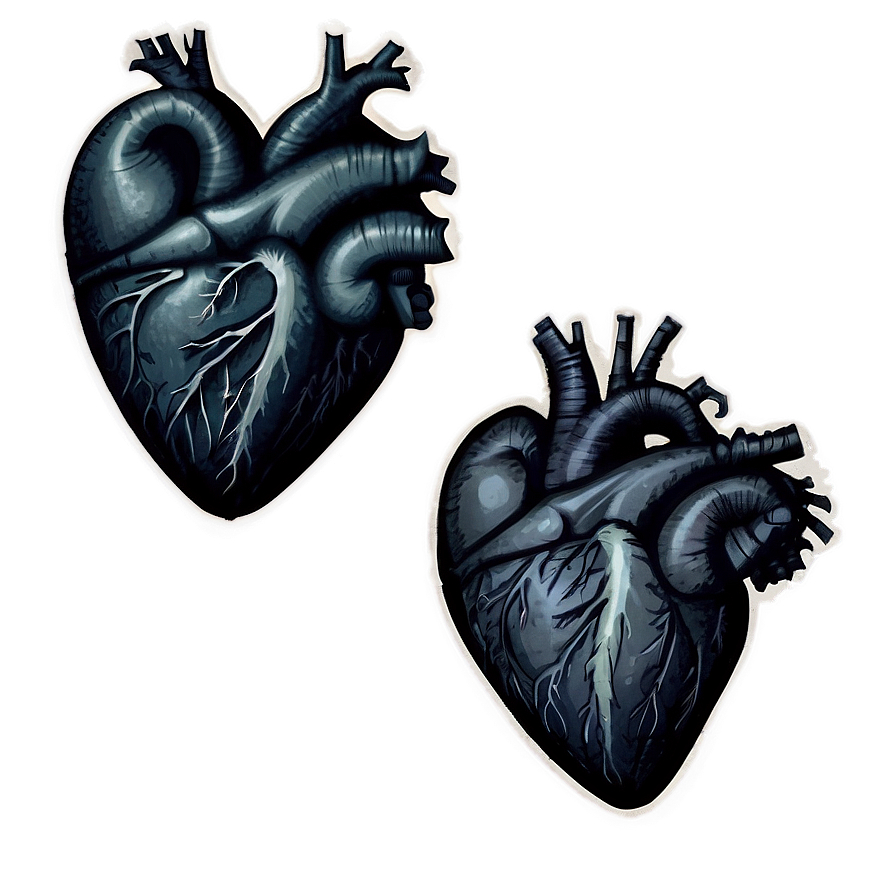 Hand-drawn Black Broken Heart Png Pvc PNG