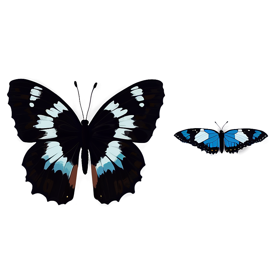 Hand Drawn Black Butterfly Png Psw PNG