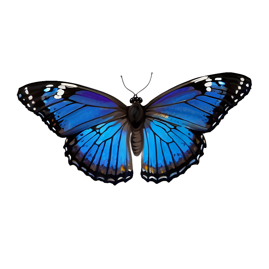 Hand Drawn Blue Butterflies Png Pbj PNG