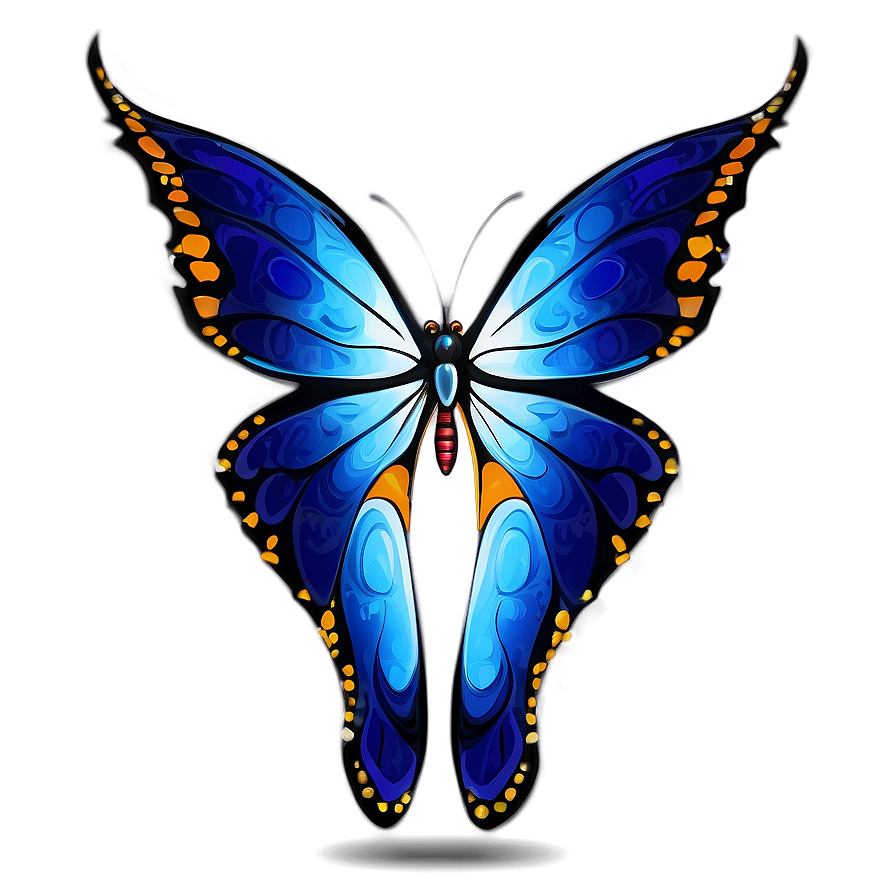 Hand-drawn Blue Butterfly Png 05212024 PNG