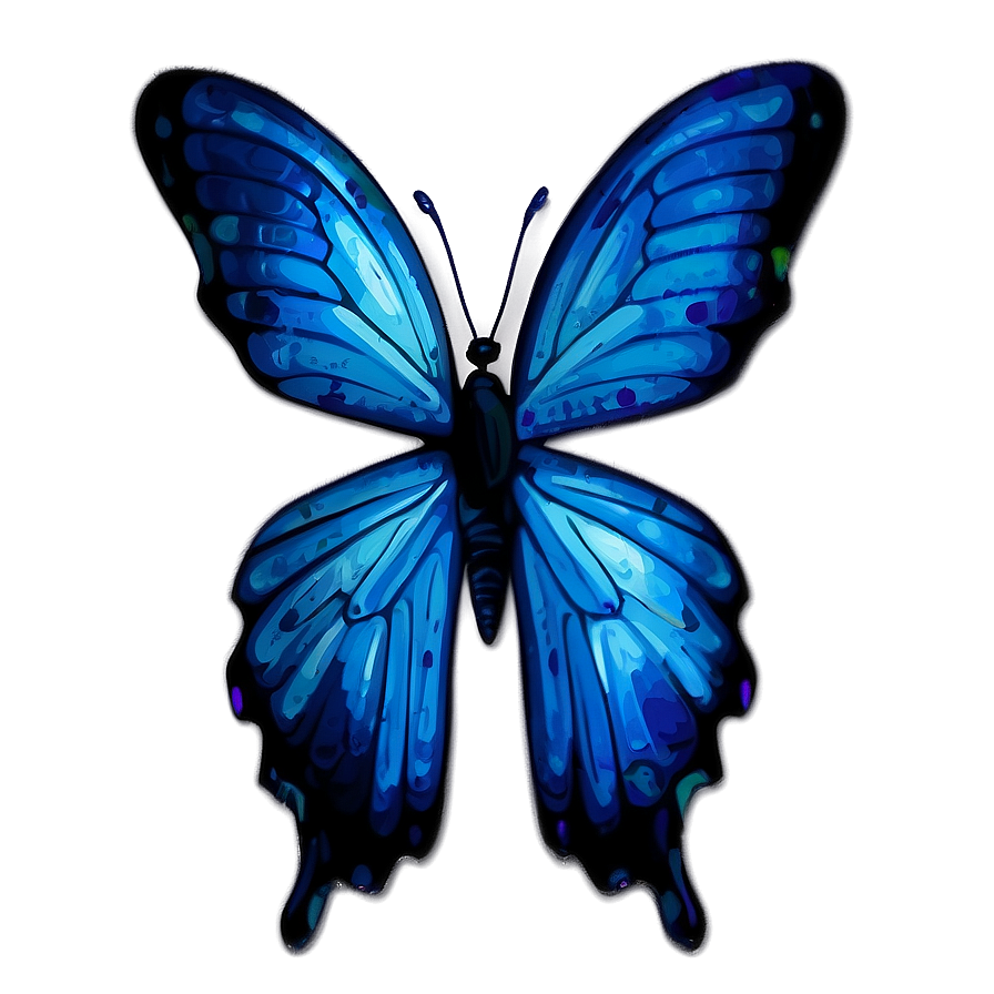 Hand-drawn Blue Butterfly Png Jqi40 PNG
