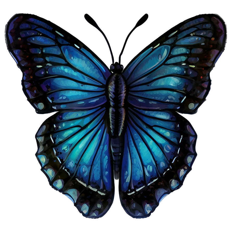 Hand-drawn Blue Butterfly Png Lqw PNG