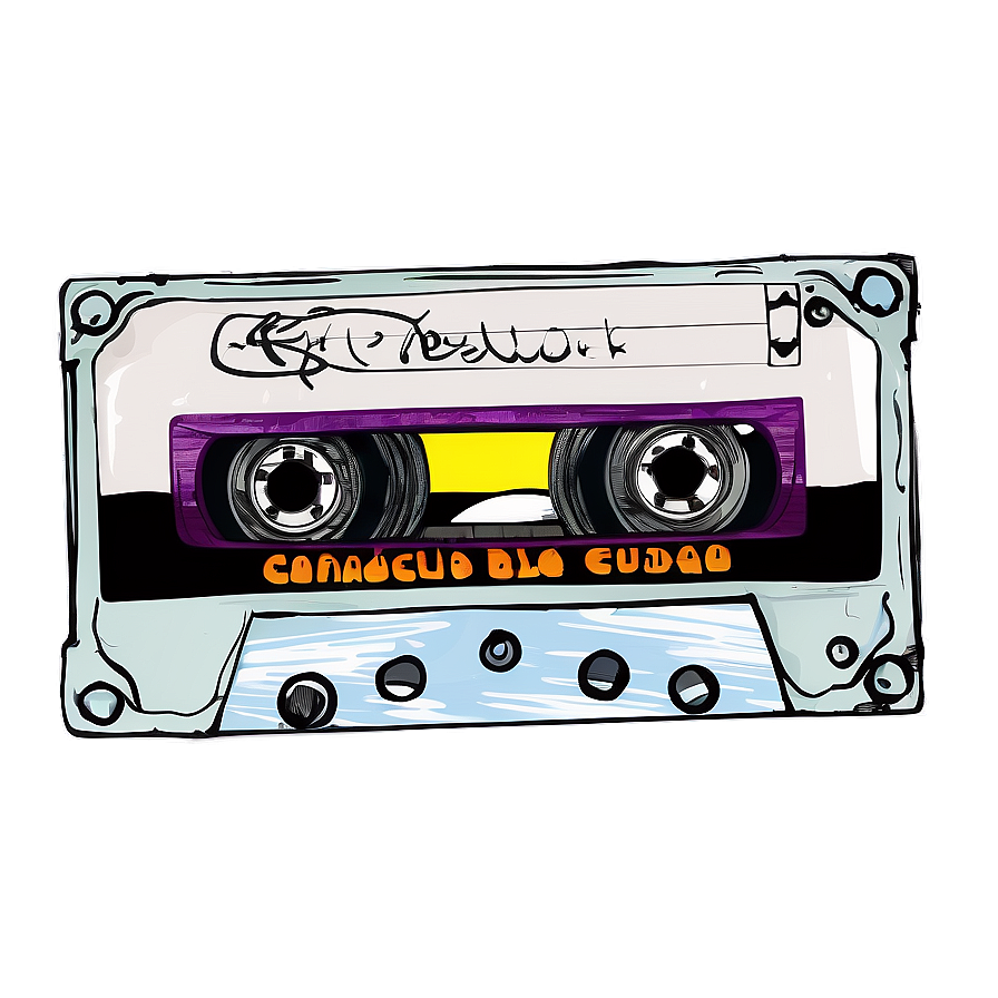 Hand Drawn Cassette Tape Png 05252024 PNG