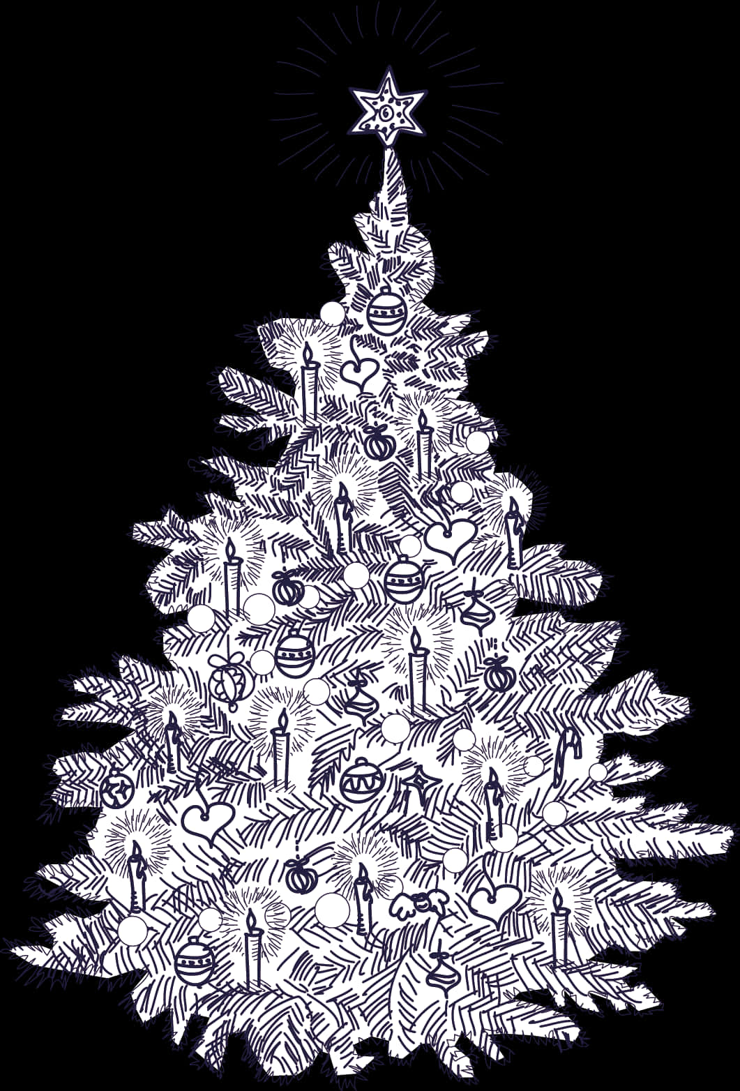Hand Drawn Christmas Tree Illustration PNG