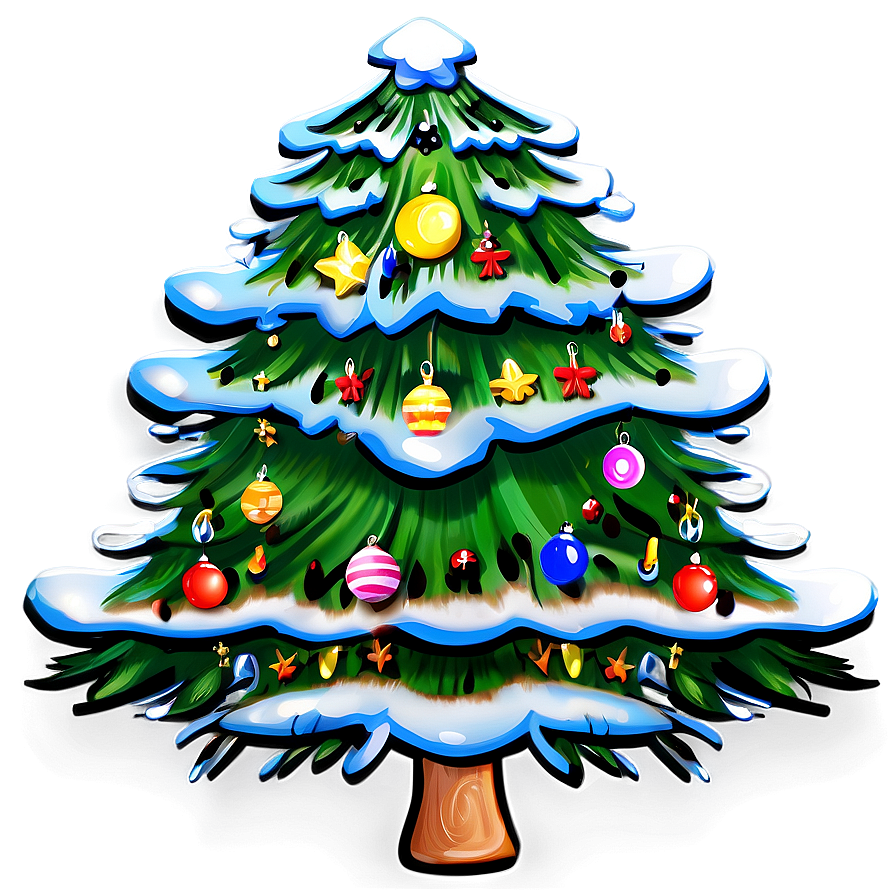 Hand Drawn Christmas Tree Png 06132024 PNG