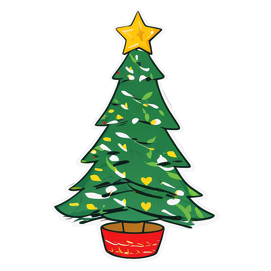 Hand Drawn Christmas Tree Png Khv32 PNG