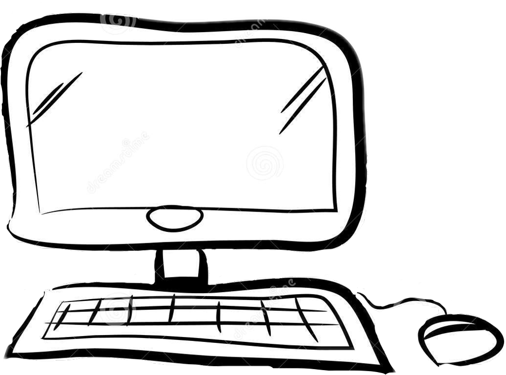 Hand Drawn Computer Setup Doodle PNG