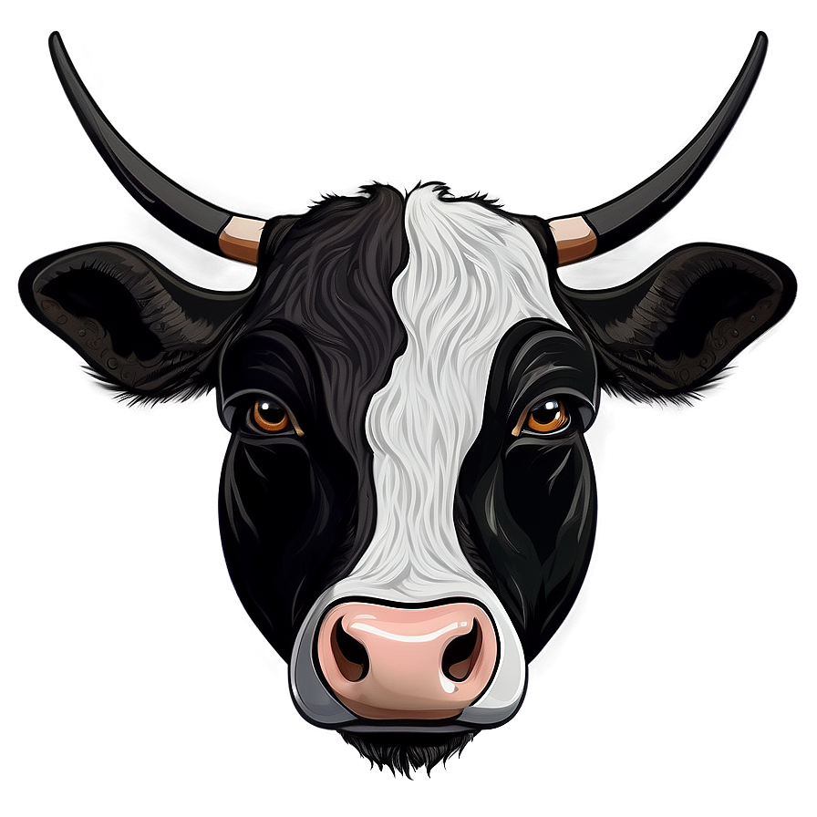 Hand Drawn Cow Head Png Iii38 PNG