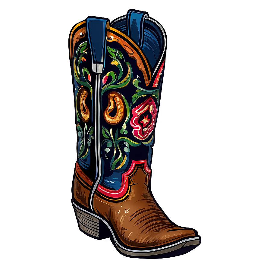 Hand-drawn Cowboy Boot Png 06122024 PNG