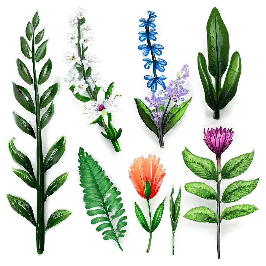 Hand Drawn Floral Elements Png Tpf PNG