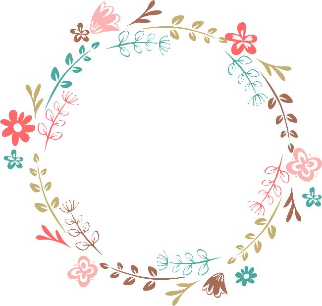 Hand Drawn Floral Wreath PNG