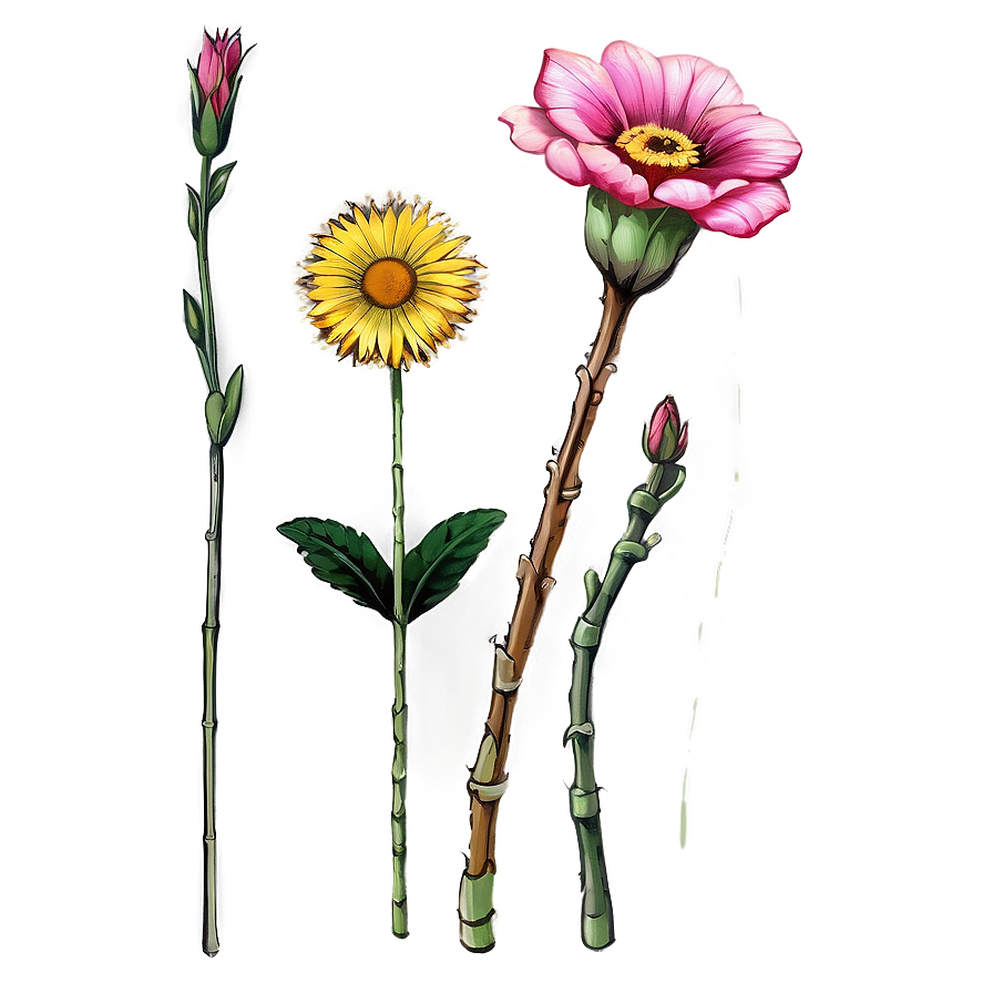 Hand Drawn Flower Stem Png Wmx84 PNG