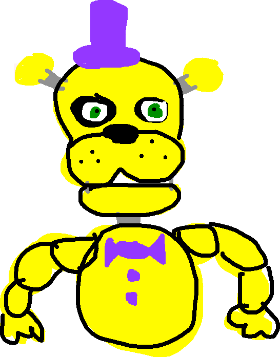 Hand Drawn Fredbear Character Art PNG