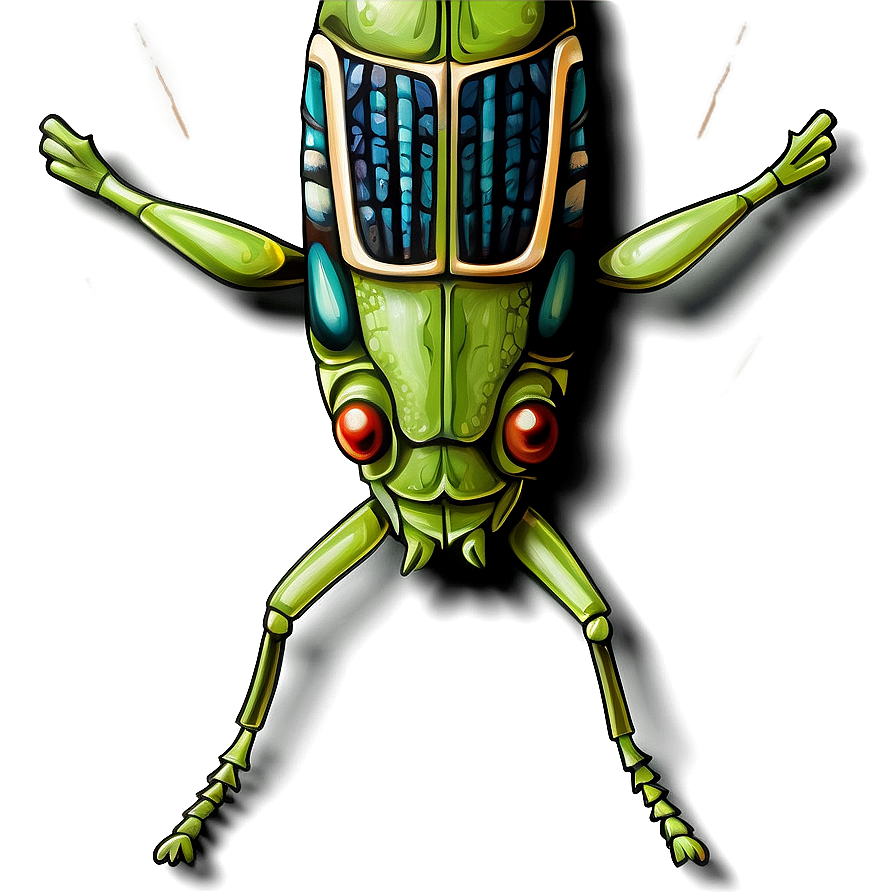 Hand Drawn Grasshopper Png 06122024 PNG