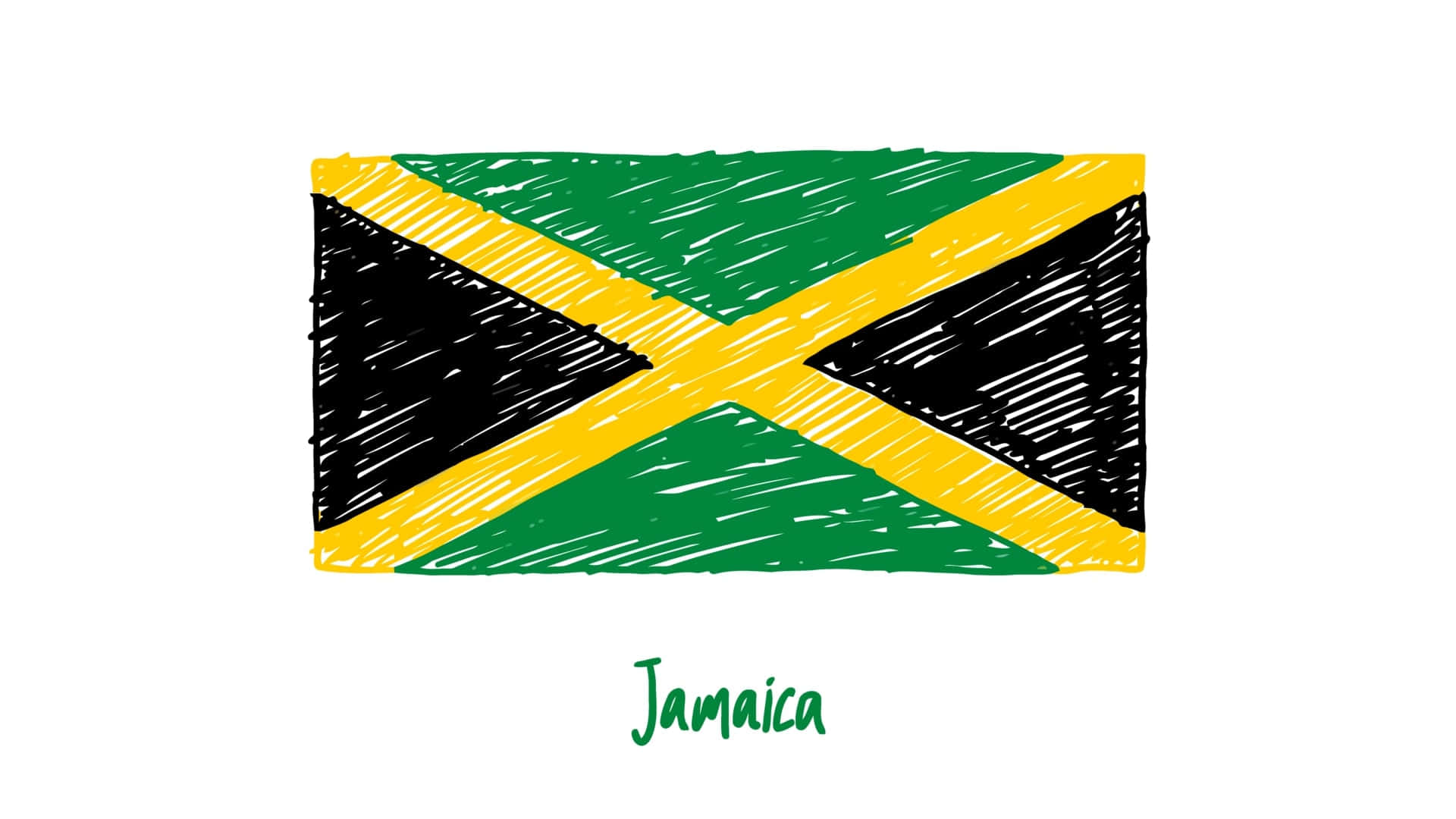 Hand Drawn Jamaica Flag Illustration Wallpaper