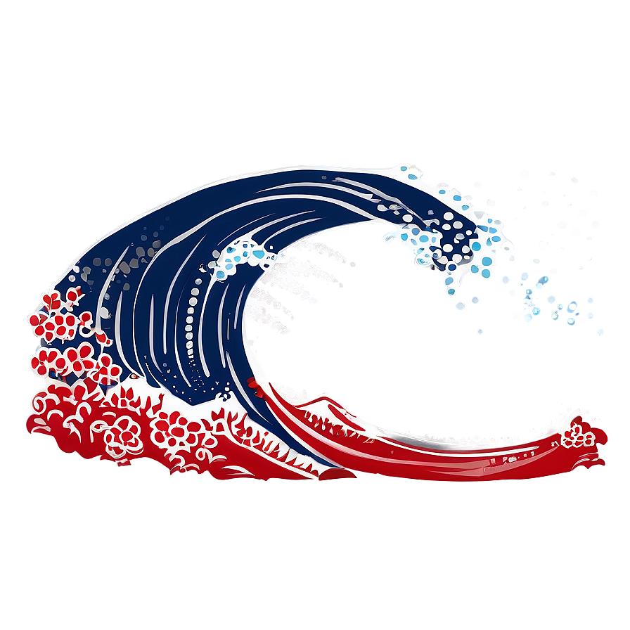 Hand Drawn Japanese Wave Png 2 PNG