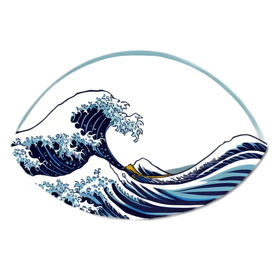 Hand Drawn Japanese Wave Png 90 PNG