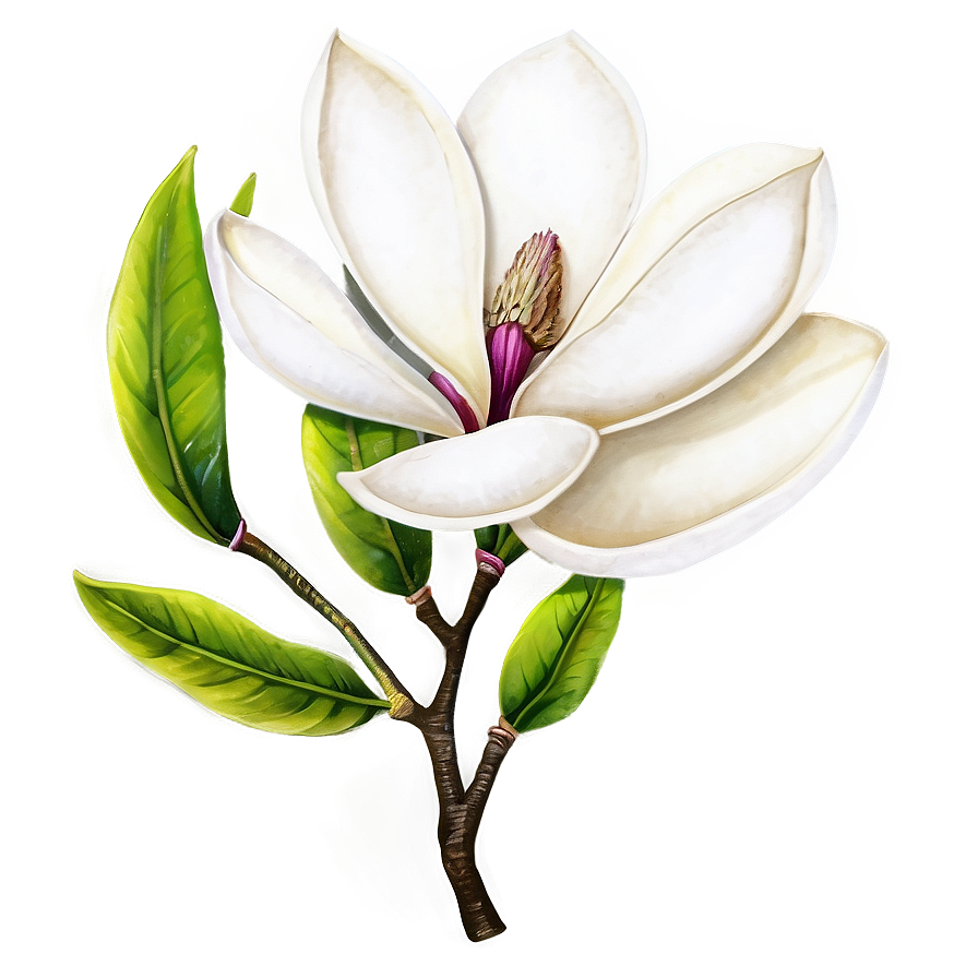 Hand-drawn Magnolia Flower Png 3 PNG