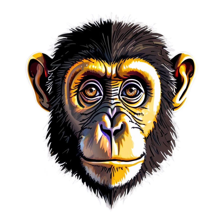 Hand Drawn Monkey Face Png Sug94 PNG