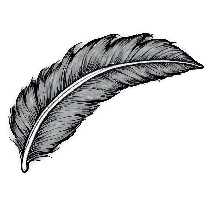 Hand-drawn Mono Feather Png Fih96 PNG