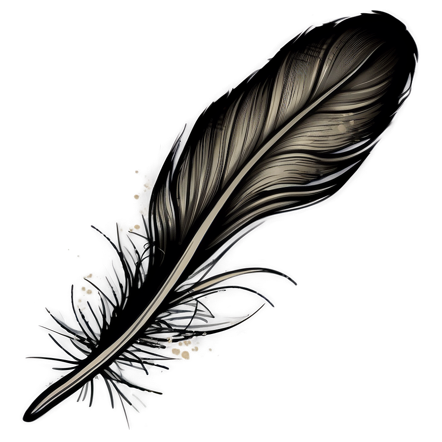 Hand-drawn Mono Feather Png Qwh79 PNG