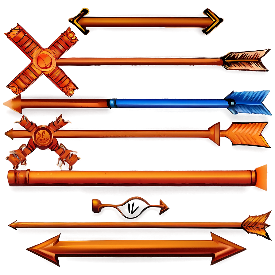 Hand-drawn Orange Arrow Png 06262024 PNG