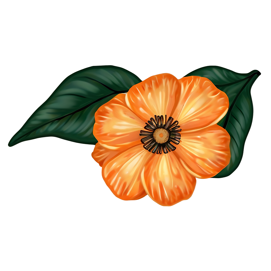 Hand-drawn Orange Floral Png 92 PNG