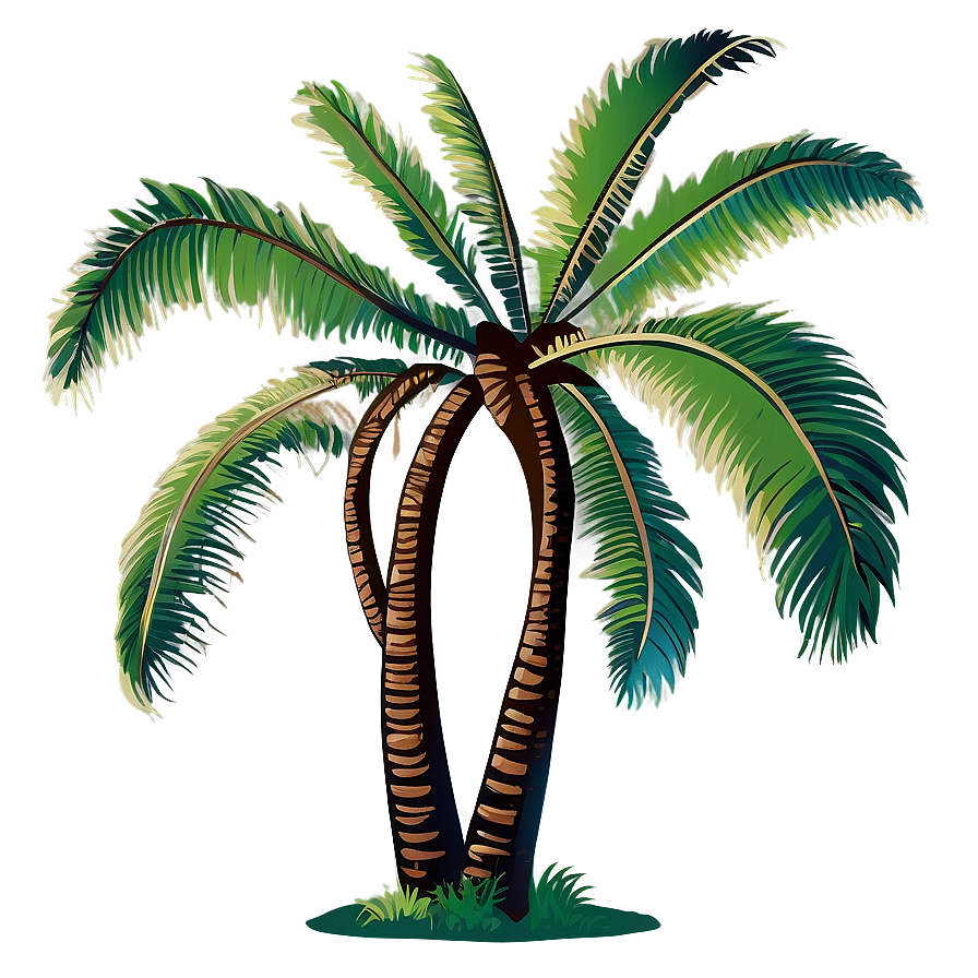 Hand Drawn Palm Tree Silhouette Png Ahj PNG