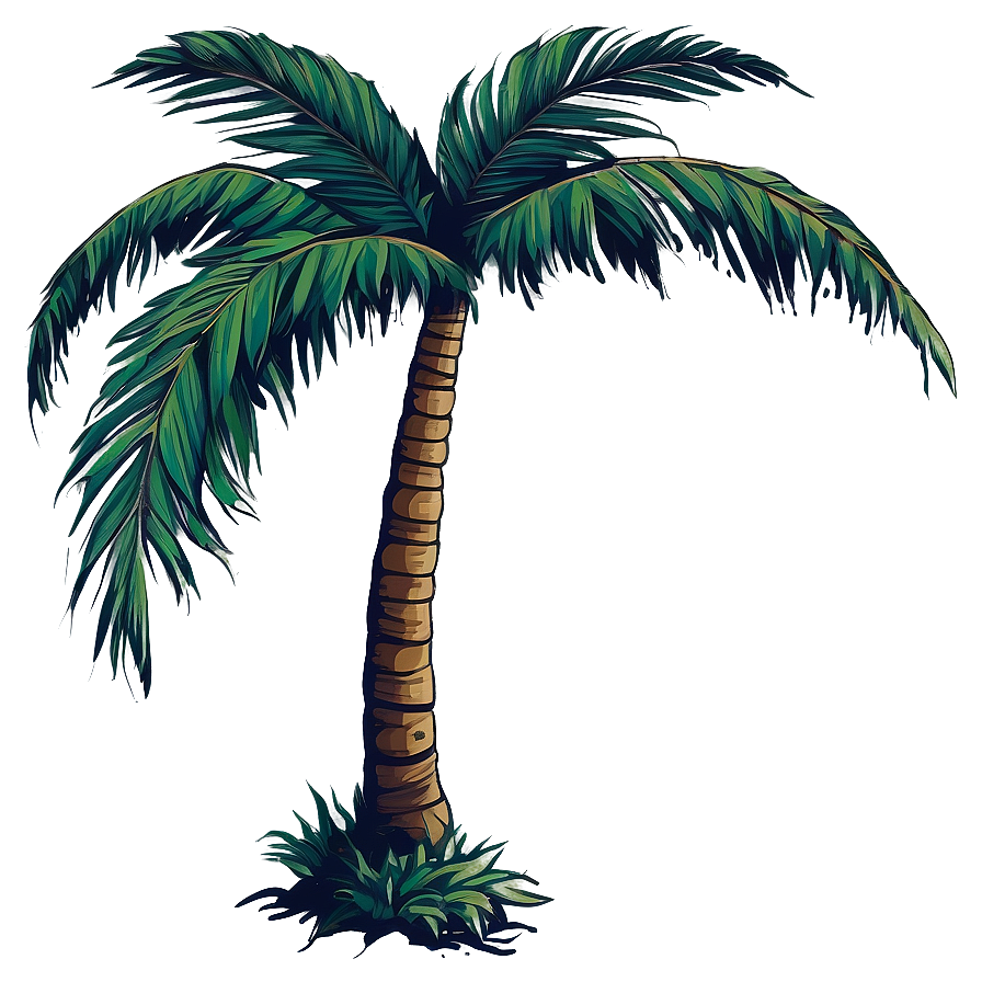 Hand Drawn Palm Tree Silhouette Png Yev PNG