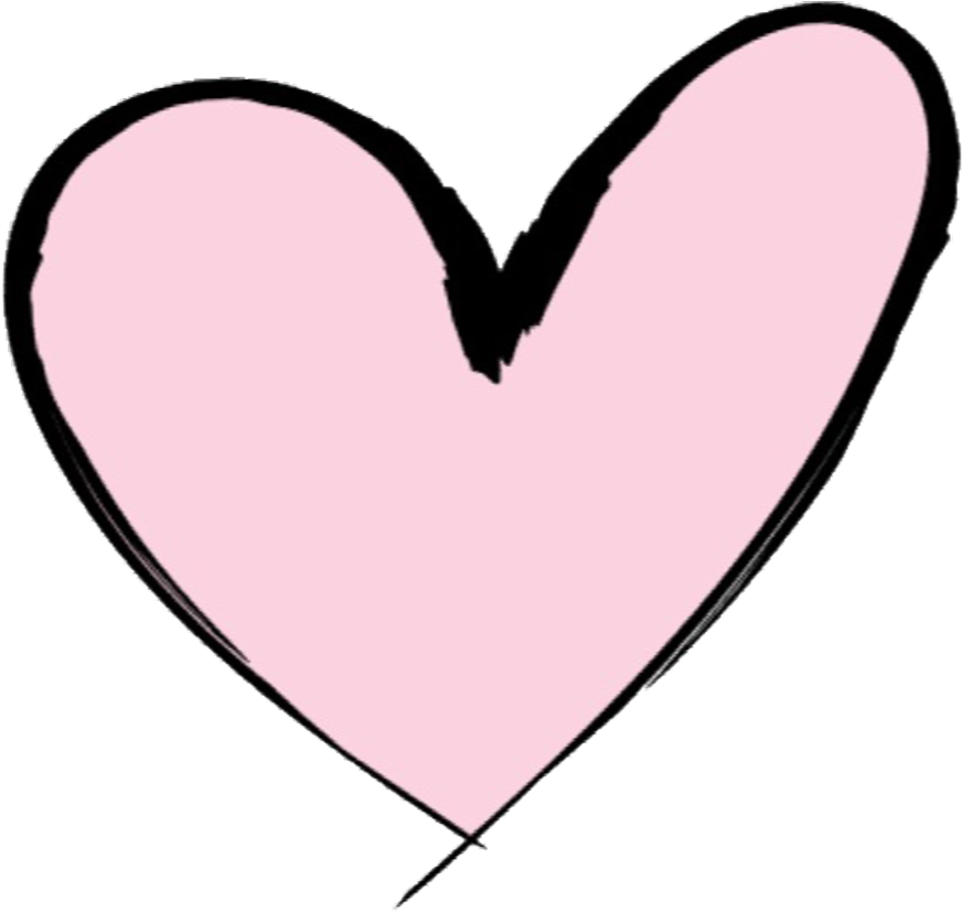Hand Drawn Pink Heart Sticker PNG