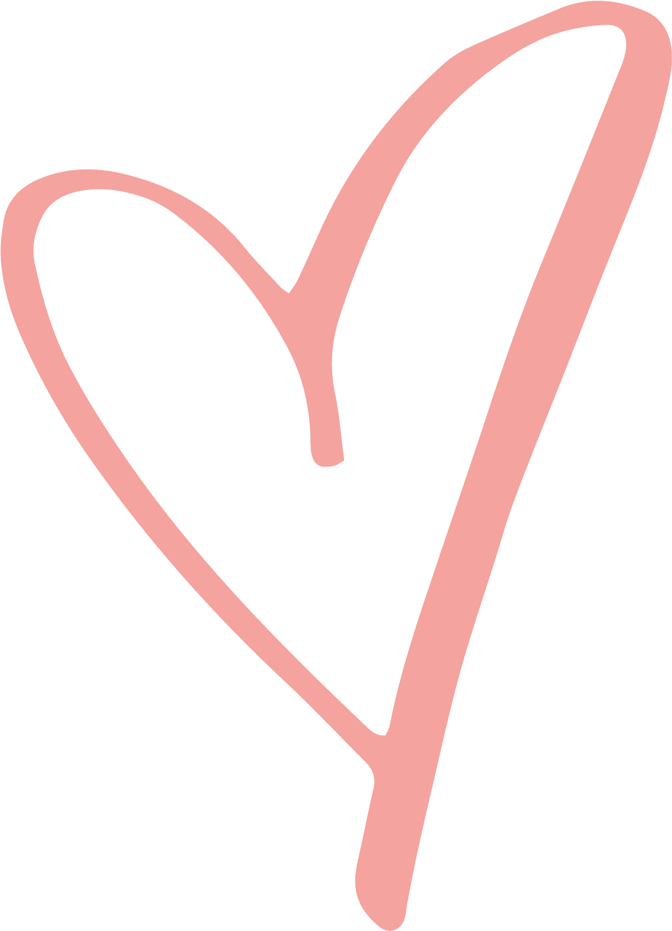 Hand Drawn Pink Heart Transparent Background PNG