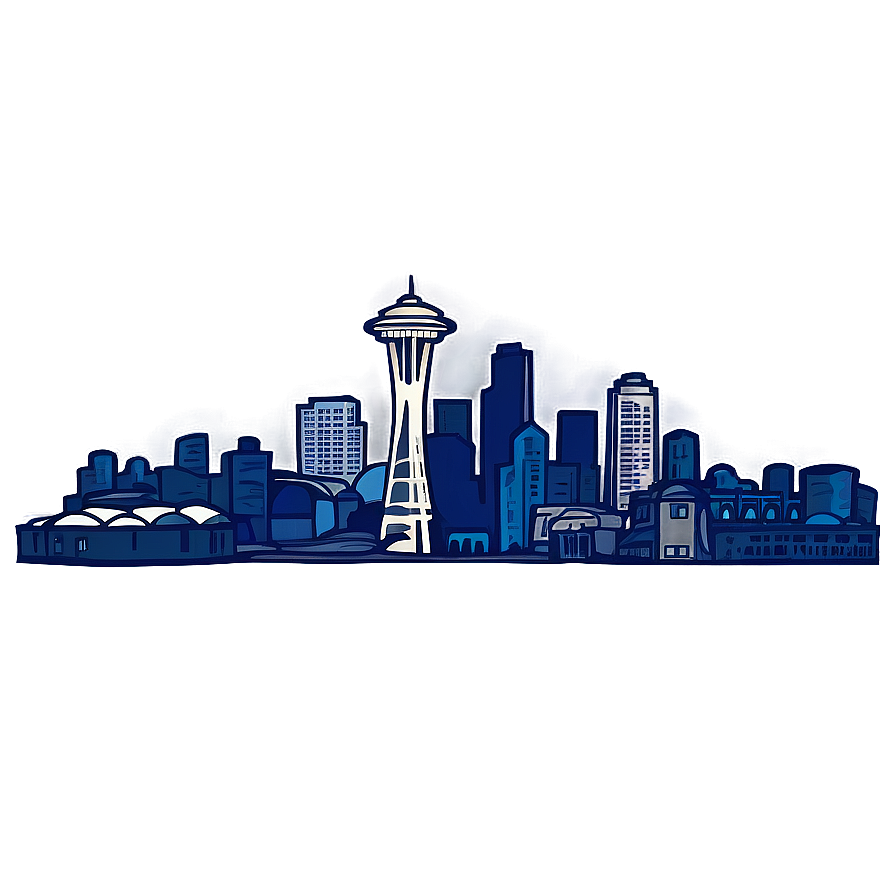 Hand-drawn Seattle Skyline Png 06252024 PNG