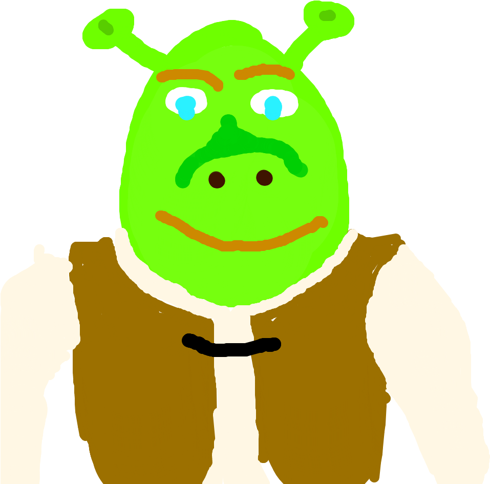 Hand Drawn Shrek Portrait PNG