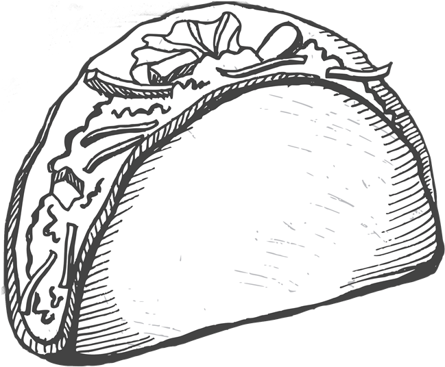 Hand Drawn Taco Sketch.png PNG