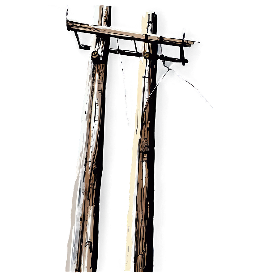 Hand Drawn Telephone Pole Png Eup PNG