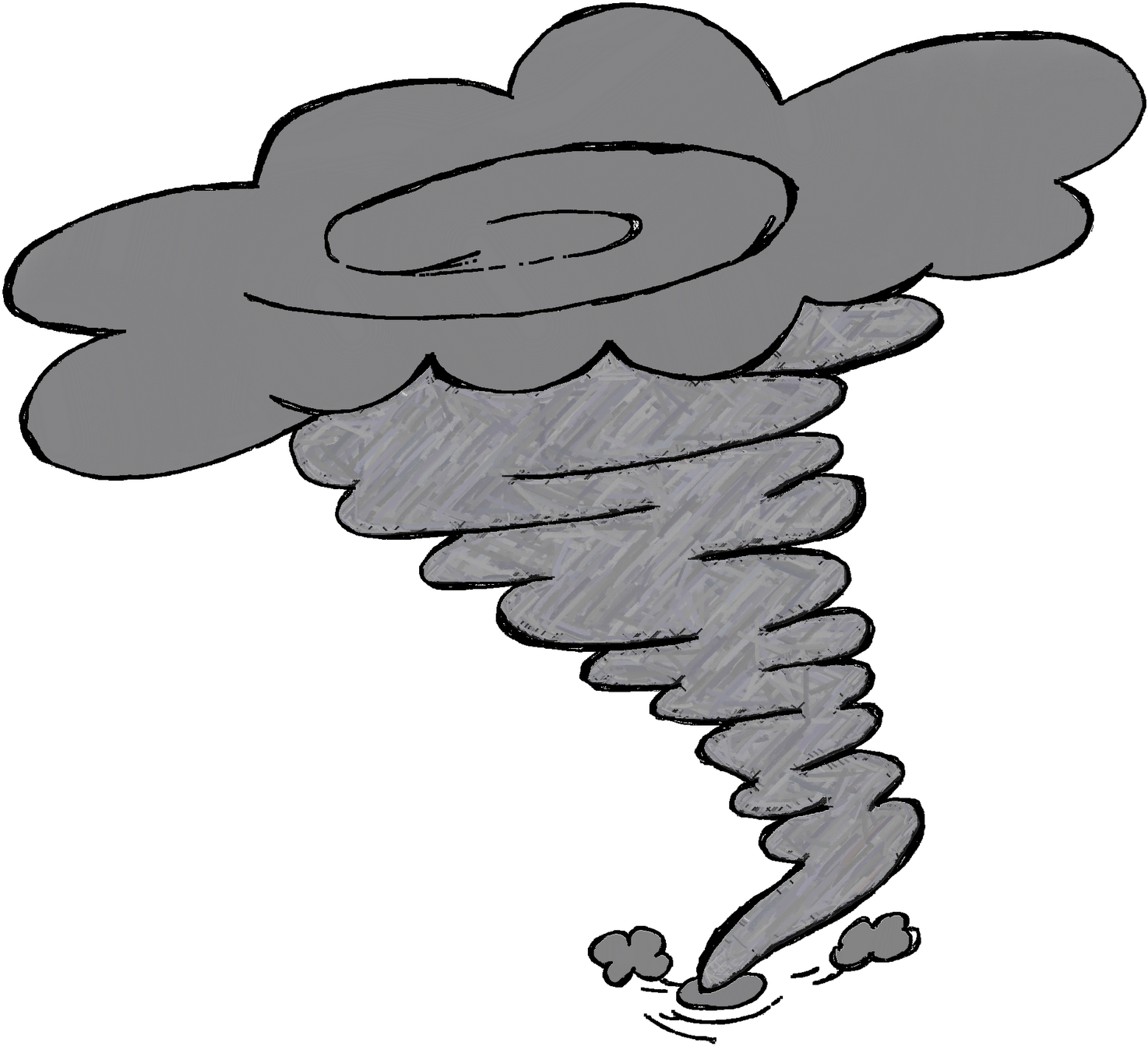 Hand Drawn Tornado Sketch PNG