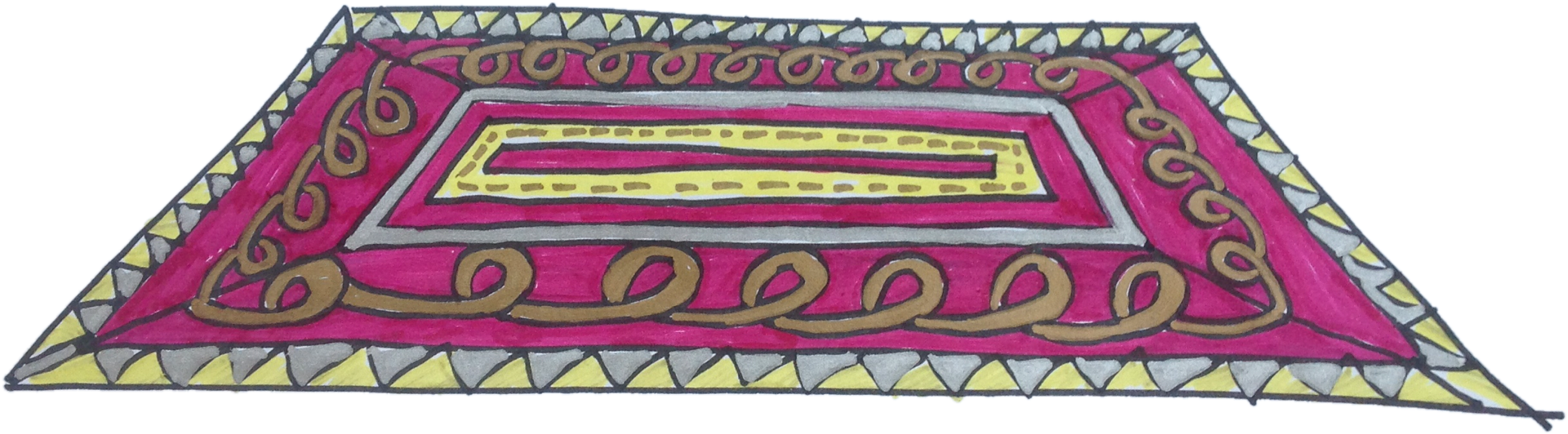 Hand Drawn Traditional Carpet Design PNG