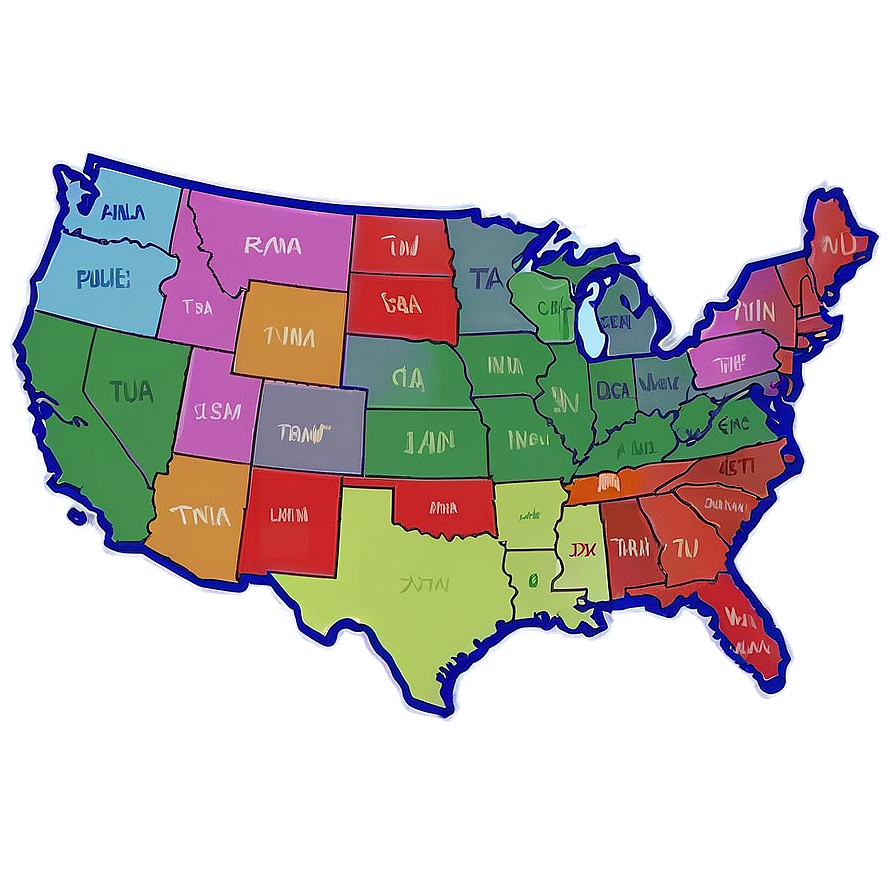 Hand Drawn Usa Map Png Xdd PNG