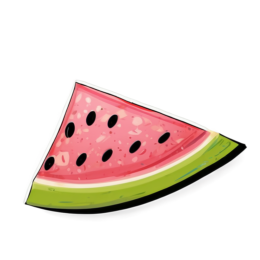 Hand-drawn Watermelon Slice Png 06132024 PNG