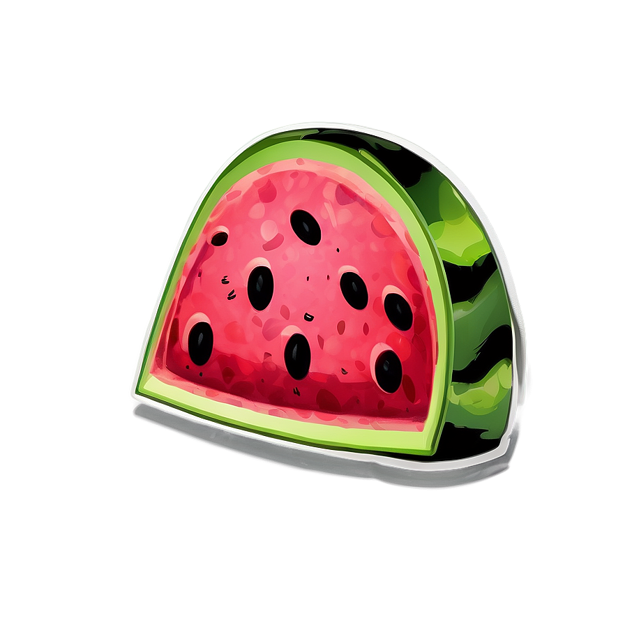 Hand-drawn Watermelon Slice Png 06132024 PNG