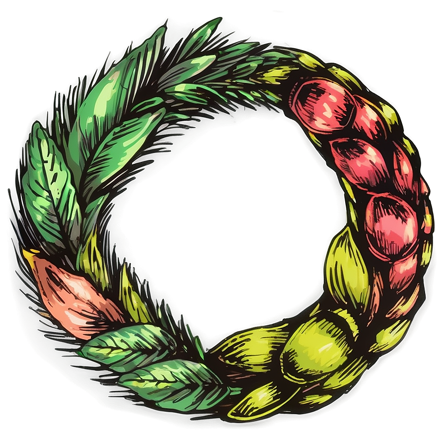 Download Hand Drawn Wreath Collection Png 10 | Wallpapers.com