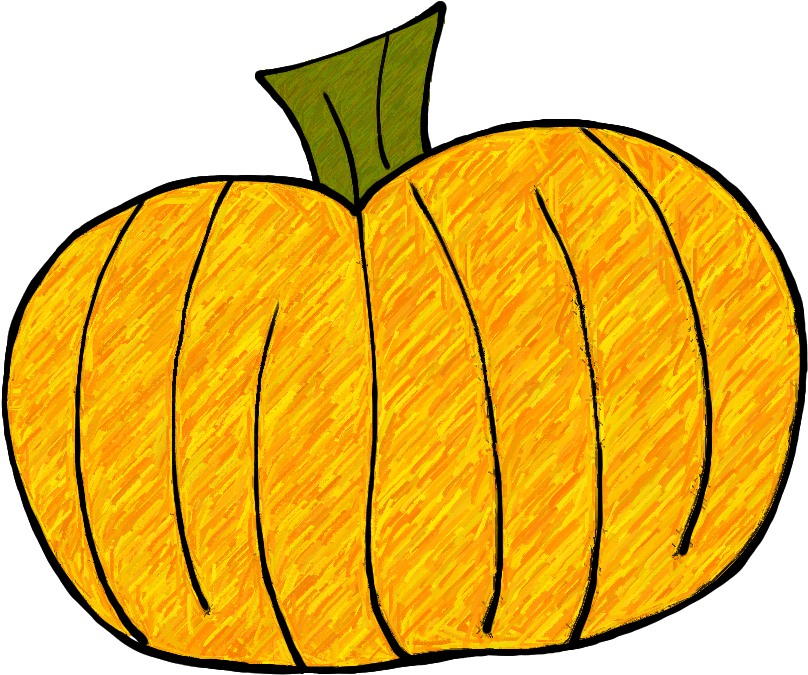 Hand Drawn Yellow Pumpkin.png PNG