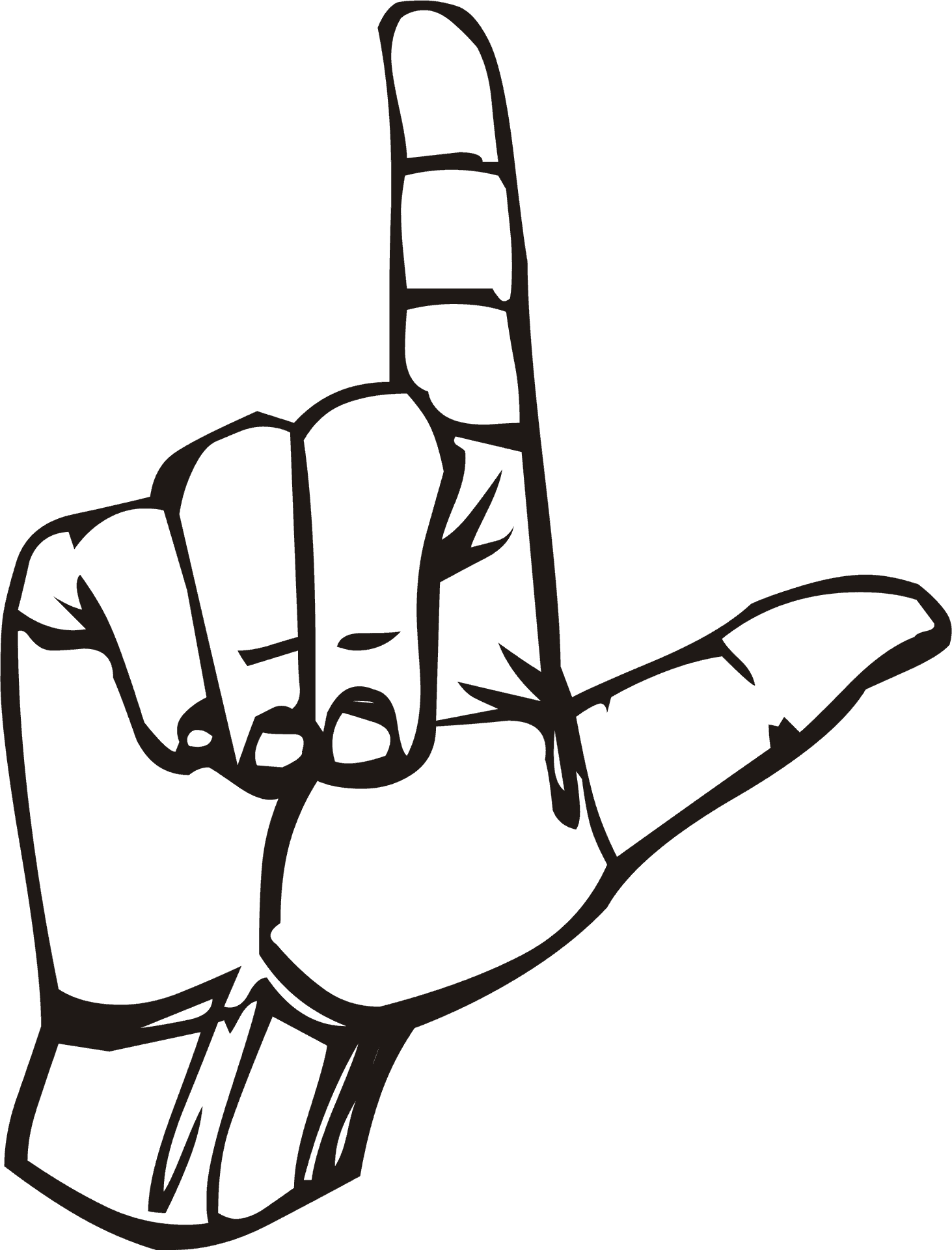 Hand Gesture Letter L Sign Language PNG